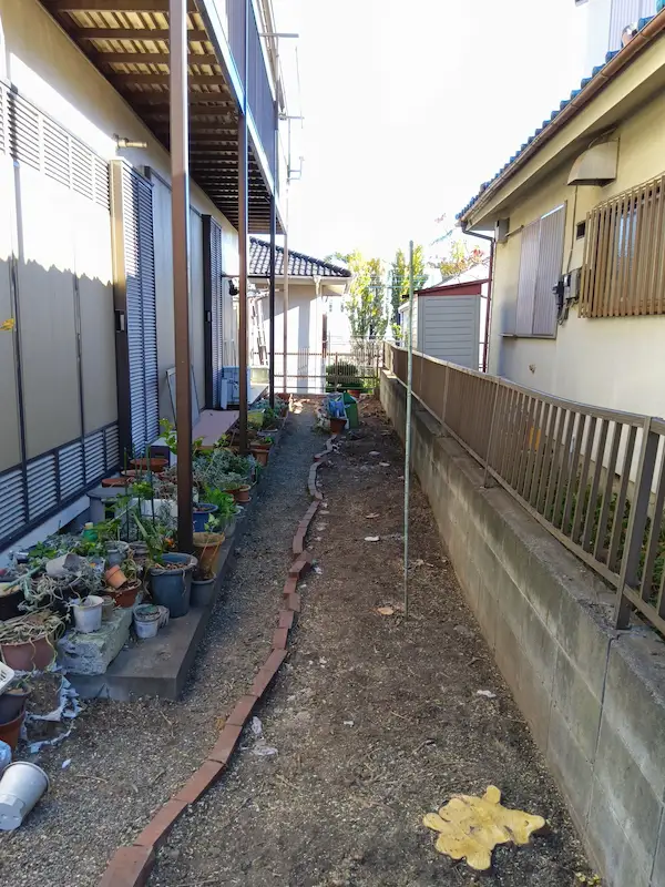 川崎市麻生区東百合丘のお庭にて、不要な庭木の伐採が完了しスッキリした様子