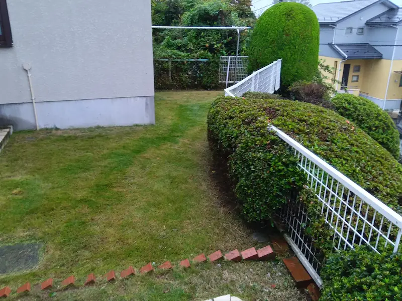 川崎市多摩区生田での芝刈り・お庭の剪定完了後の綺麗な芝生